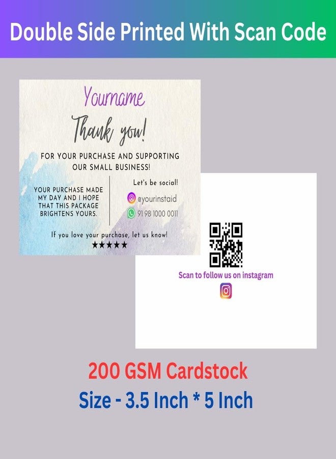 Yellow Nuts Personalized Thank You Cards For Small Business 50 Pcs Thanks For Purchase Your Order Shopping Greeting Card Tags - Image 2